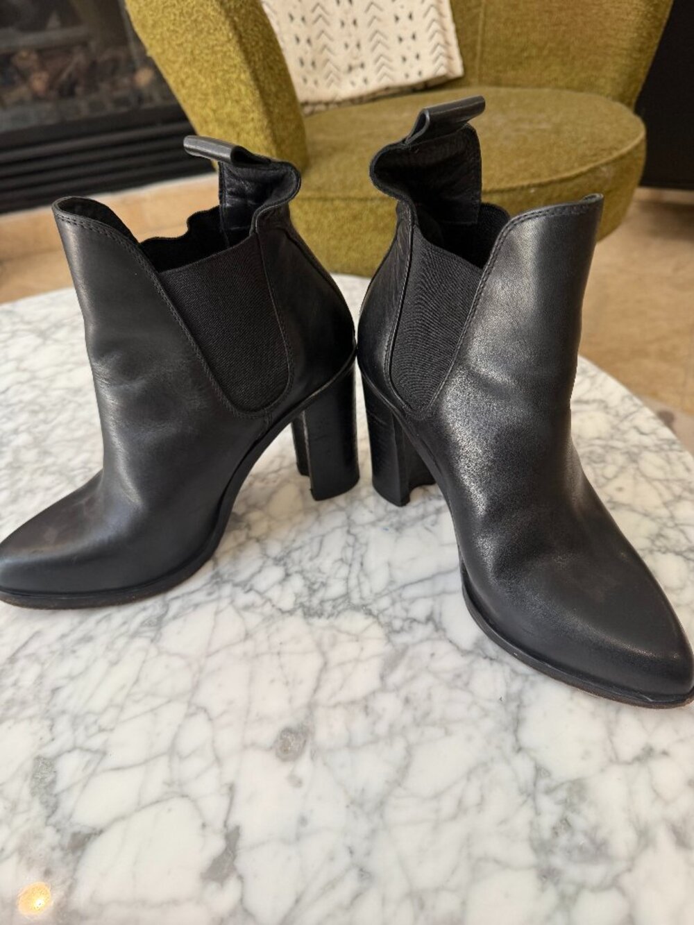 Rag and Bone Black Leather Booties